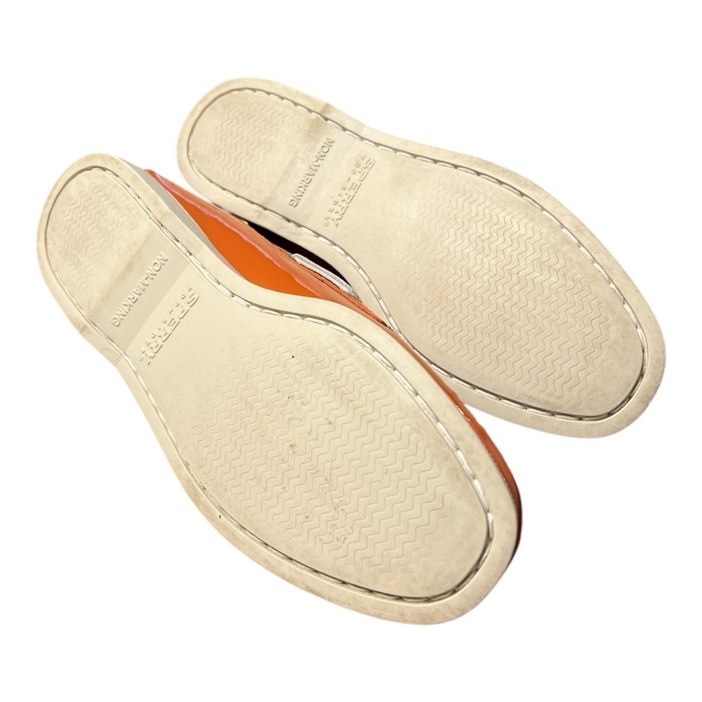 Sperry Patent Orange Leather Top-Sider Boat Shoes Lace-up Size 6M - Picture 8 of 9